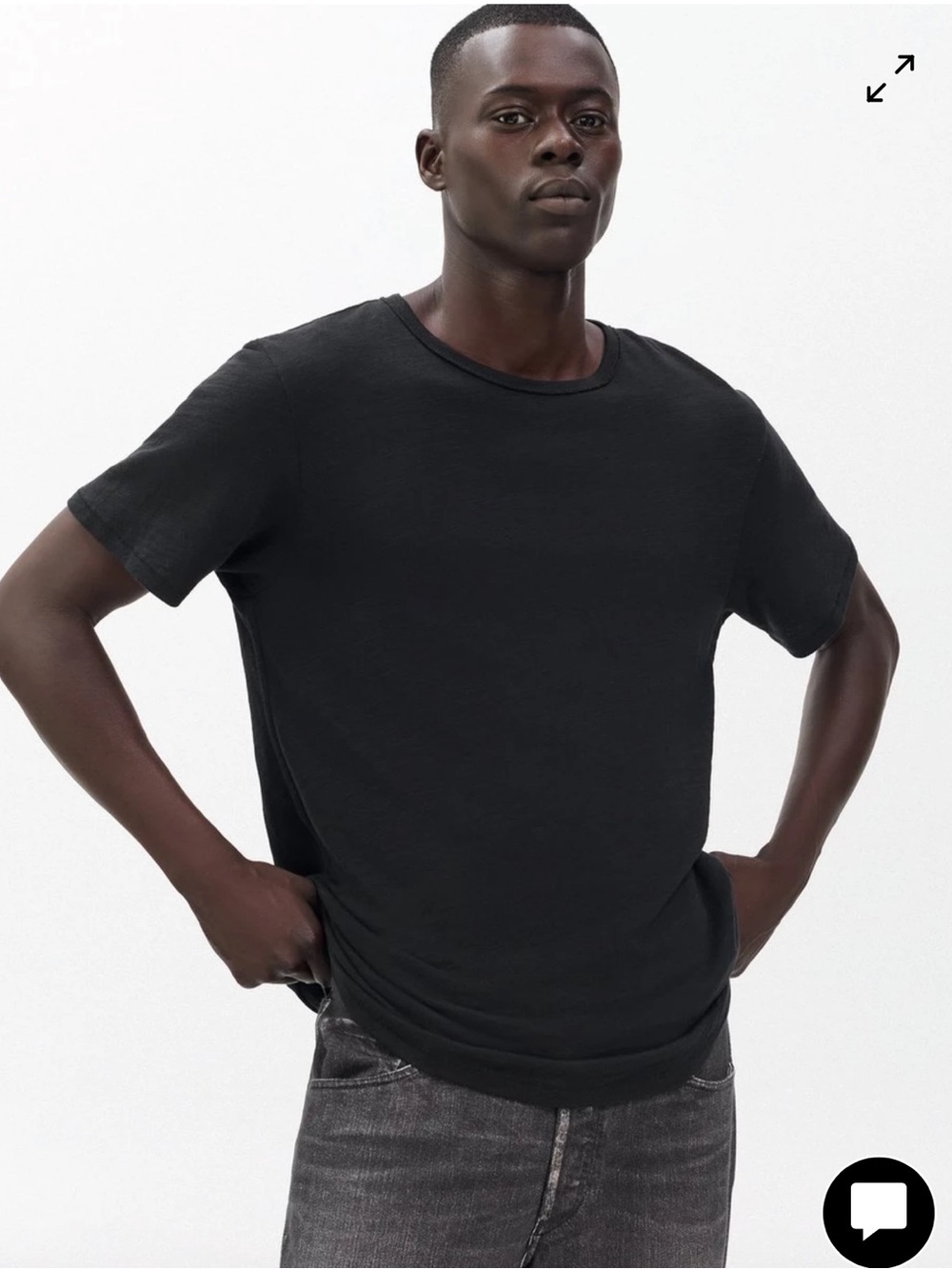 Rag & Bone Classic Men's Black Crewneck Short-Sleeve T-Shirt. Made in Peru. L